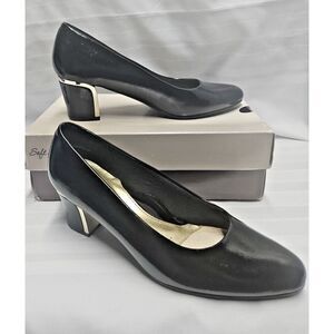 Soft‎ Style Memory Foam Comfort Deanna Black Cross Hatch Patent Pumps Size 9 M